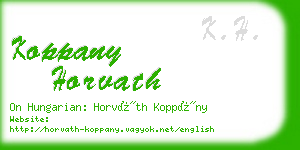 koppany horvath business card